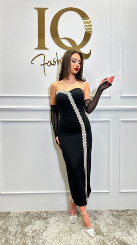 Rochie cu manusi Abigail Black