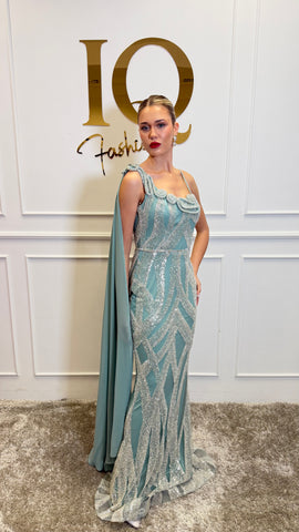 Rochie Marwana Minth de la iqfashioncluj, rochie elegantă din material textil cu croială modernă și detalii distinctive.