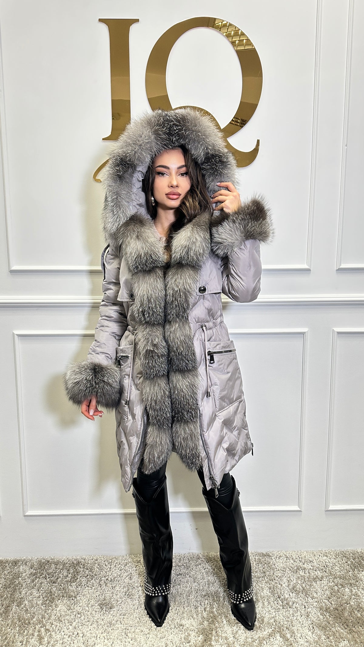 Haina tip parka Nastia Grey