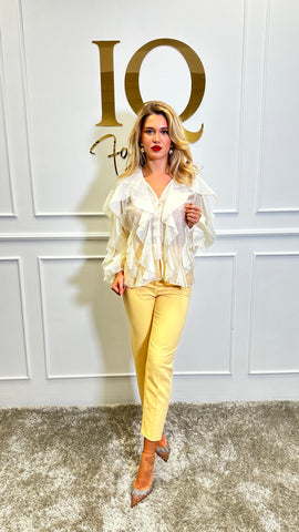 Pantaloni Karolina Soft Yellow