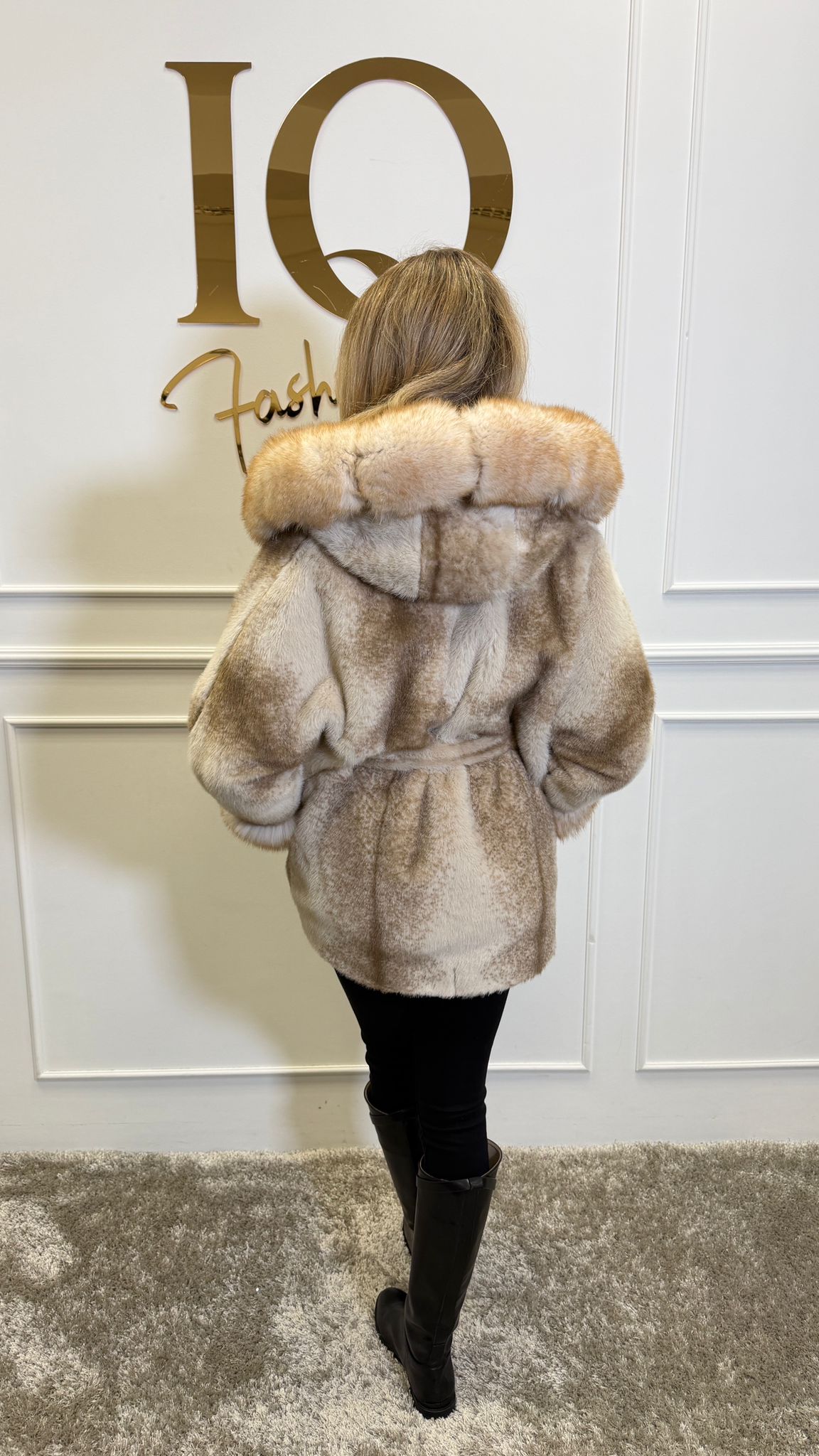 Camel Alcantara wool coat from Elve Style SRL, stylish blazer made of soft, textured fabric with a classic fit.