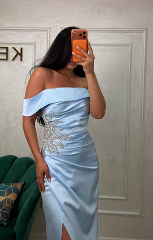 Rochie Ballina saten Blue