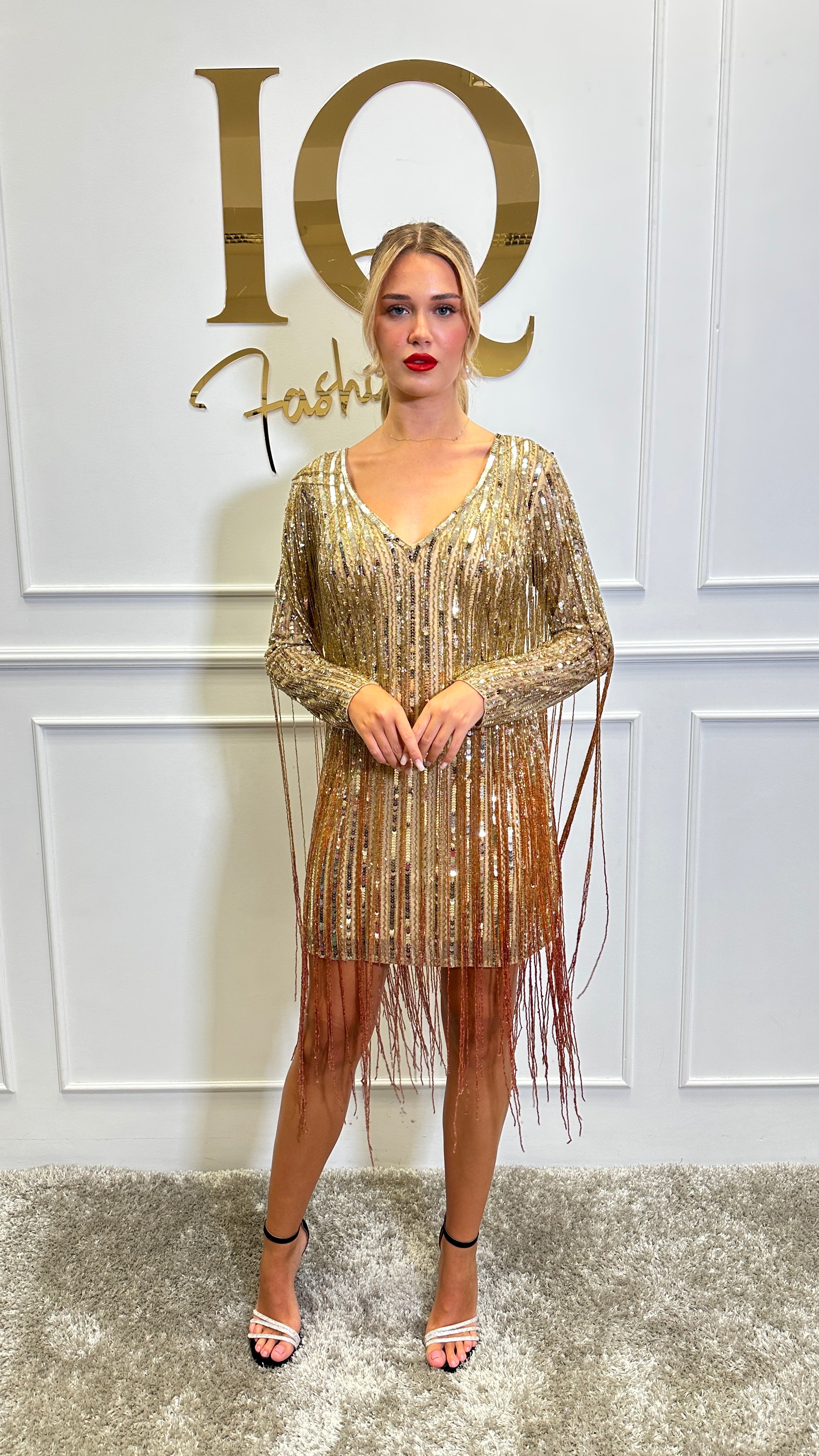 Rochie Keyra Gold - ELVE STYLE SRL
