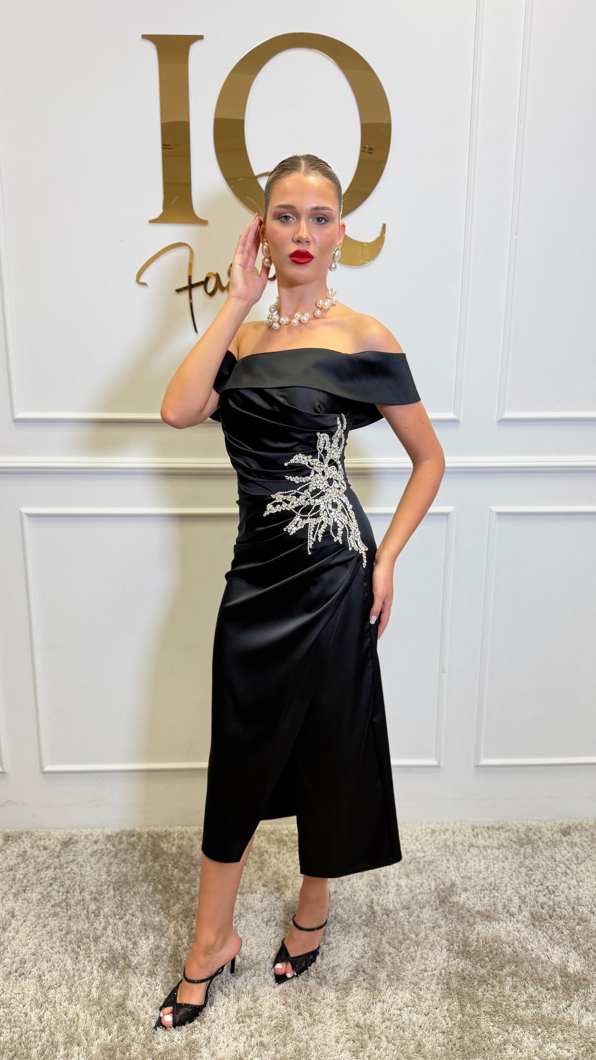 Rochie Ballina saten Black
