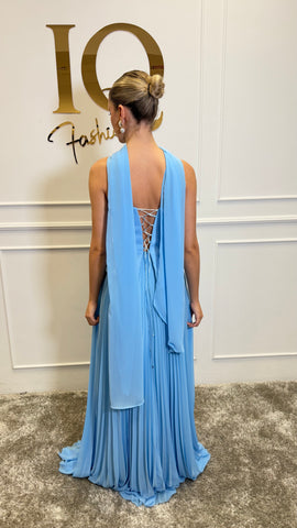 Rochie Elissa Blue de la iqfashioncluj, cu croială elegantă și culoare albastră, vizibilă pe imagine.