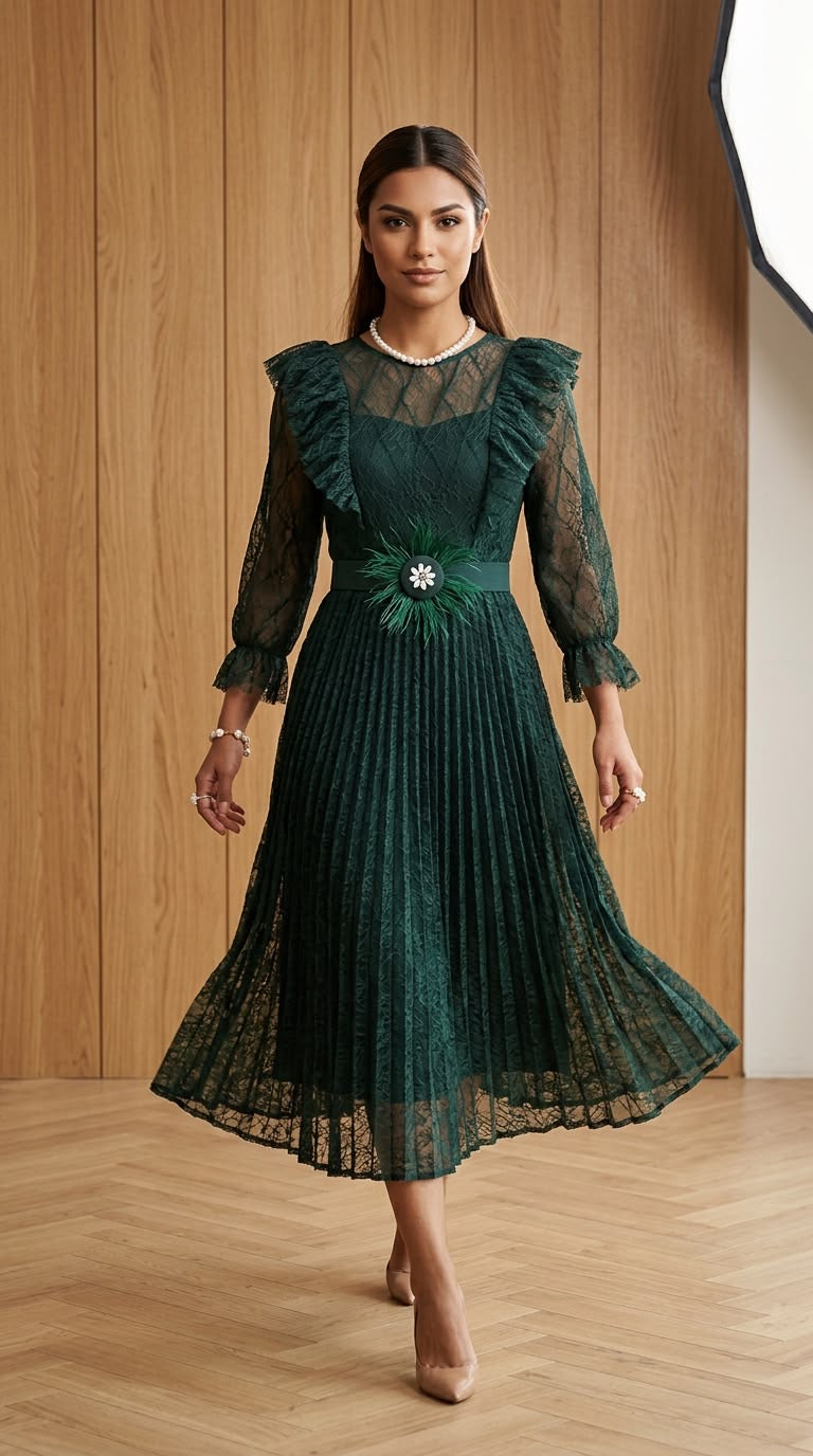 Rochie Massi Maneca Green