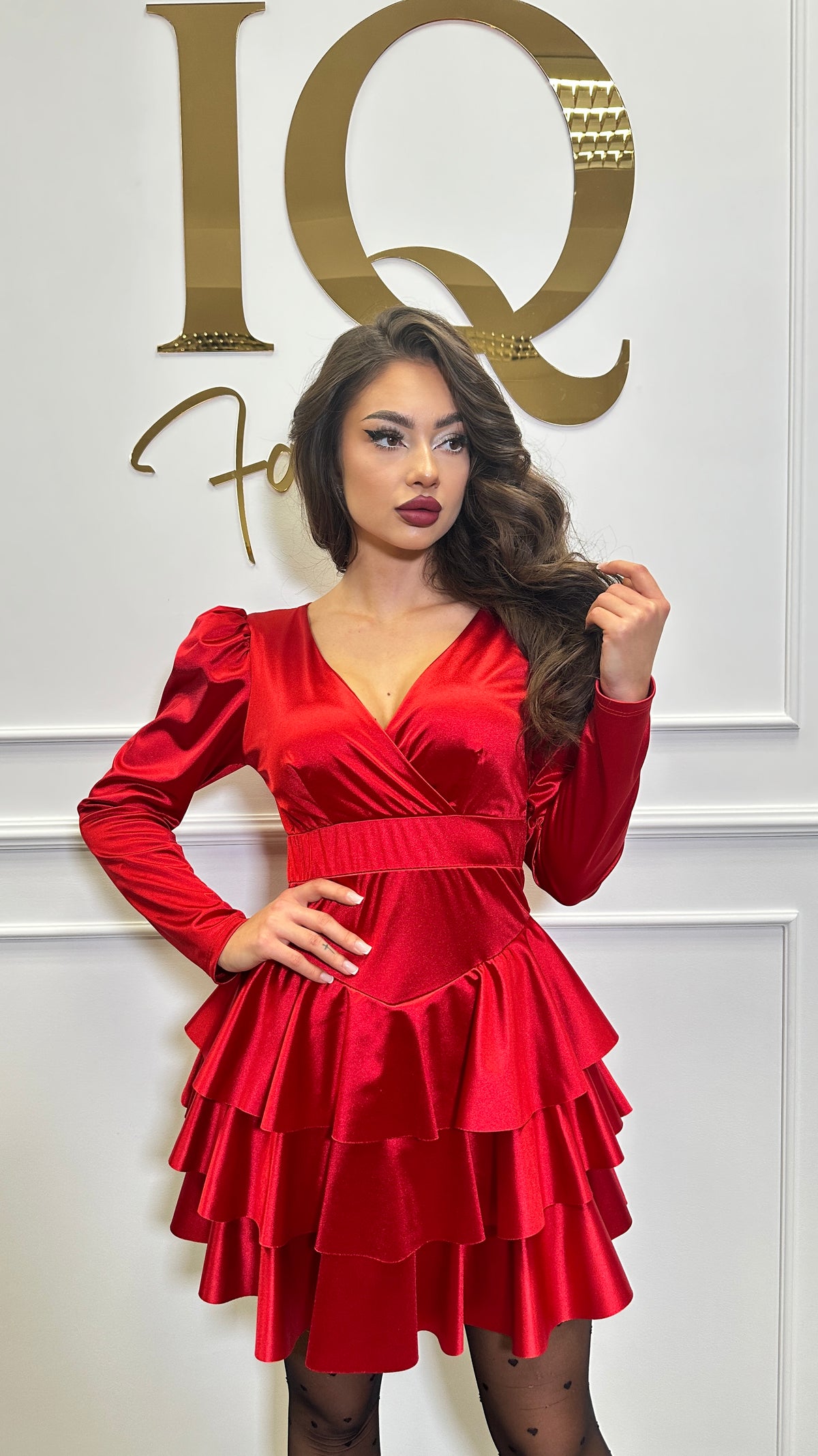 Rochie Marisia maneca Red