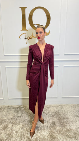 Rochie maneca Serabella  Glam Bordo