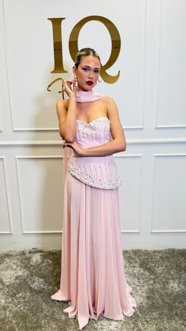 Rochie cu fusta Salvatinni  Roze