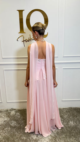 Rochie cu fusta Salvatinni  Roze