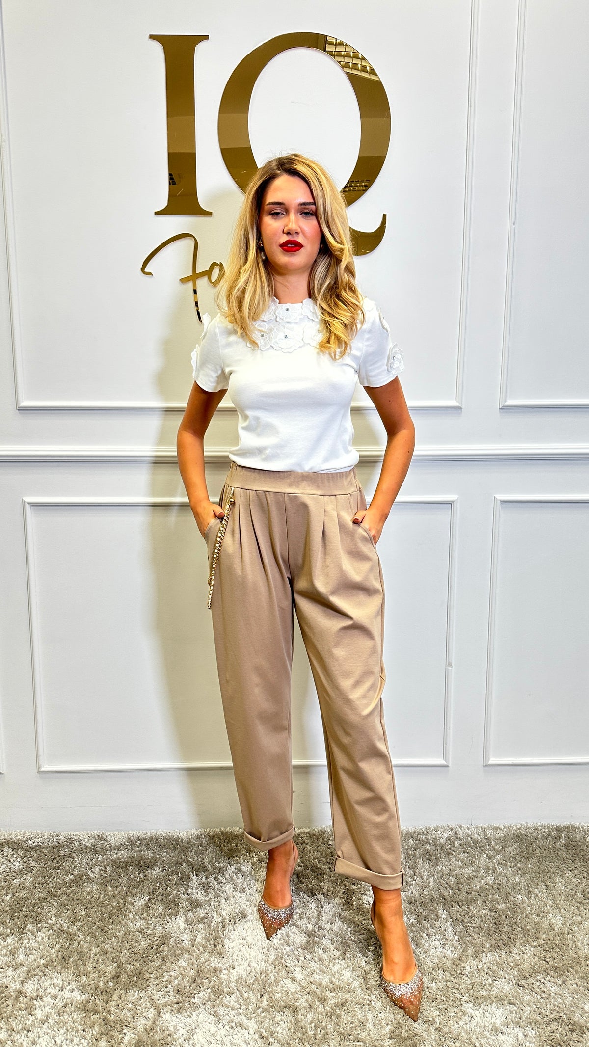 Pantaloni Trendy Beige - ELVE STYLE SRL