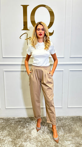 Pantaloni Trendy Beige - ELVE STYLE SRL