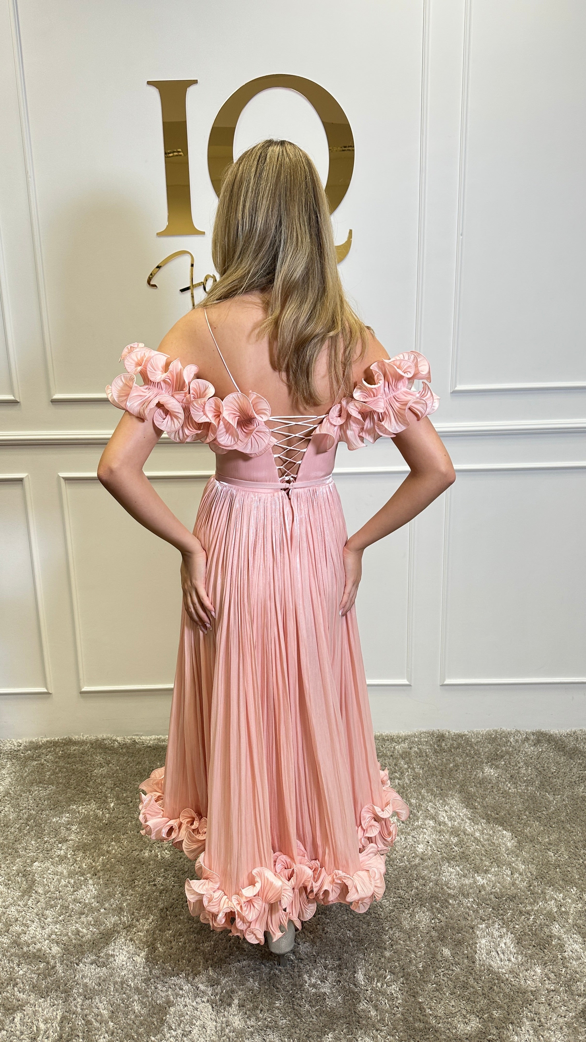 Pink Rochie Cassilia from iqfashioncluj featuring a stylish, flowy design with elegant details.