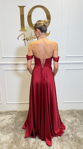 Rochie Aline evazata Bordo