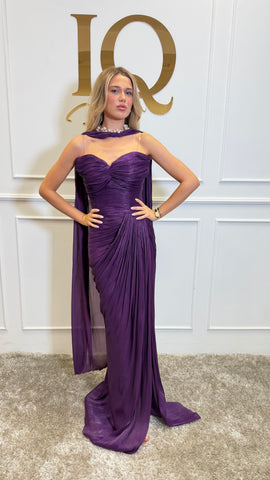 Rochie cu pelerina India Purple