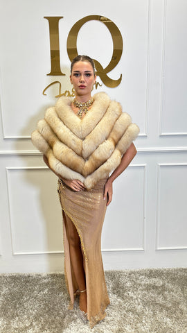 Beige bolerouri Capa Fama by ELVE STYLE SRL, lightweight cover-up with elegant design and soft fabric.