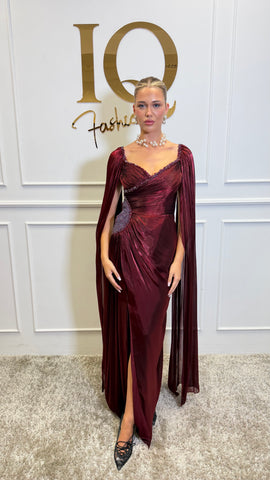Rochie cu pelerina Athena Bordo