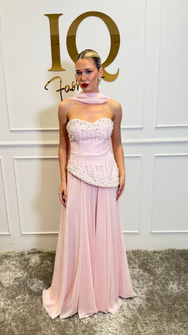 Rochie cu fusta Salvatinni  Roze