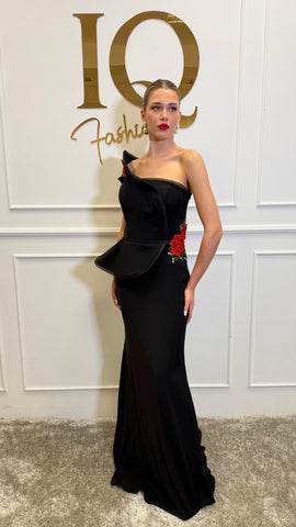 Rochie Ariel Flower Black