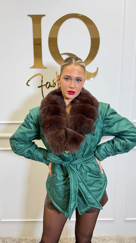 Haina fas cu blana natura Vanissa  Green