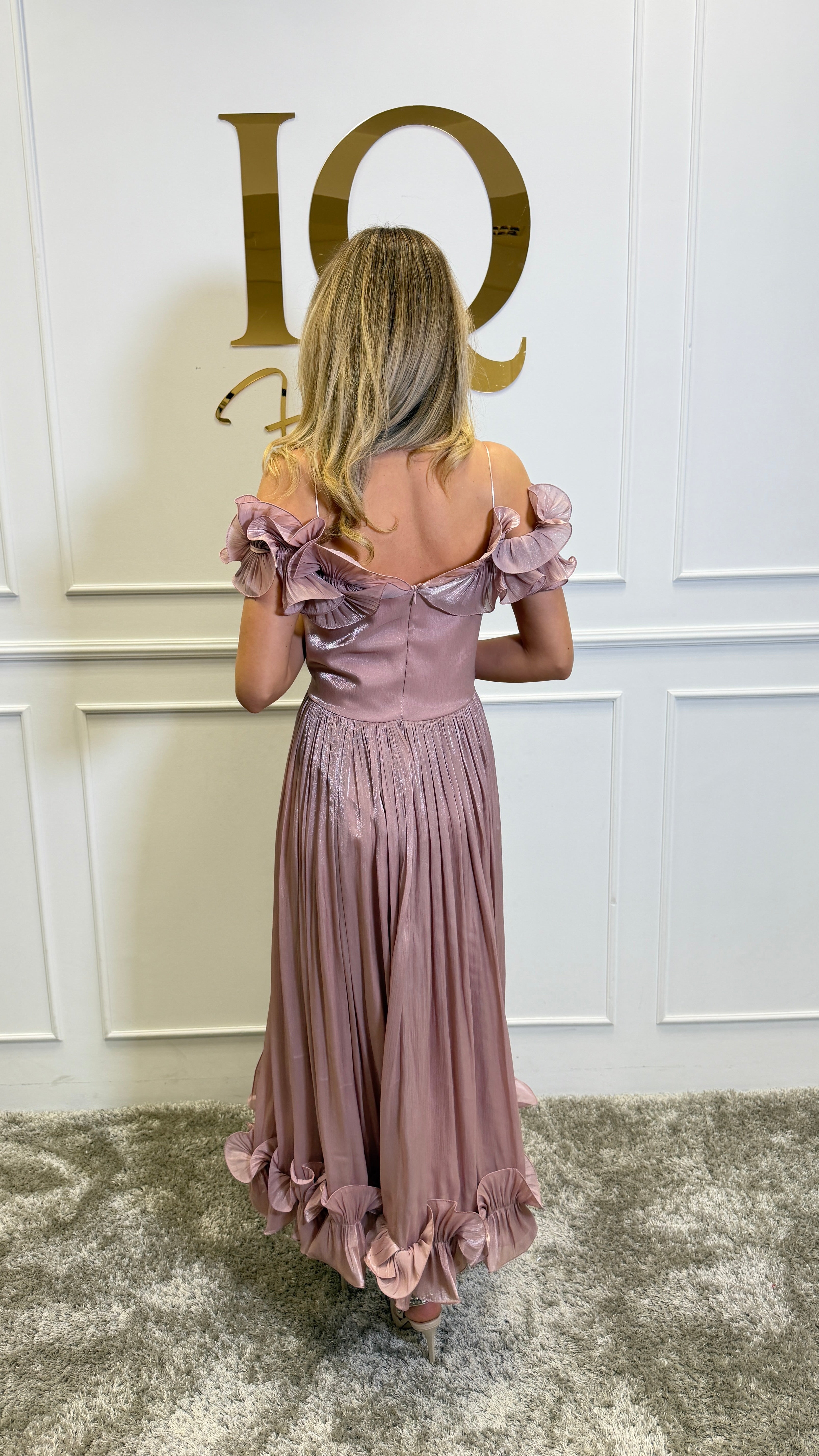 Pink Kassilia dress by iqfashioncluj featuring a stylish fit and elegant design, displayed on a model.