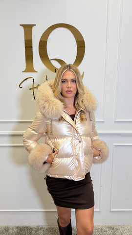 Haina fas cu blana naturala Alyssia Beige