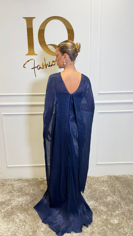 Rochie cu pelerina India Blue