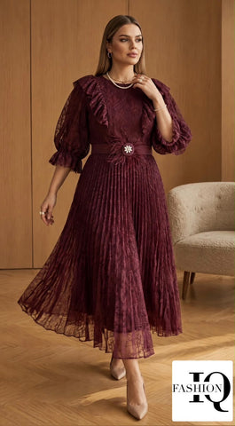 Rochie Massi Maneca Bordo