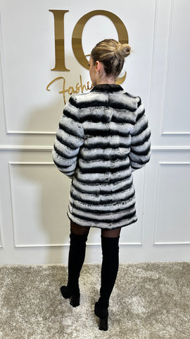 Haina blana rex-cincilla Donna Grey - ELVE STYLE SRL