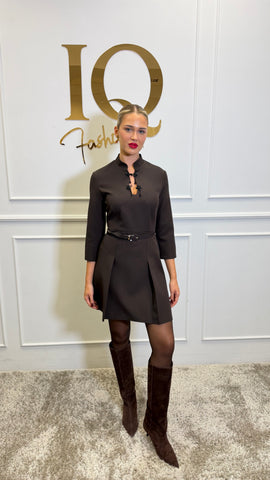 Rochie maneca lungă Marchiza Brown(disponibila in 7 zile)