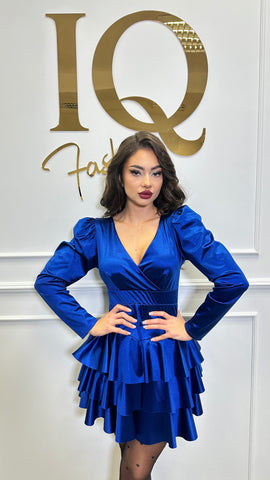 Rochie Marisia maneca Electric Blue