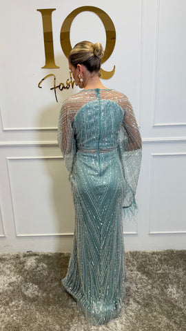 Rochie Butterfly Minth de la ELVE STYLE SRL, rochie elegantă cu imprimeu floral și croială feminină, pe fundal alb.
