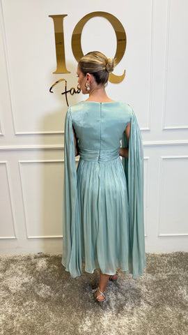 Rochie Yalisse V Minth de la iqfashioncluj, garderobă elegantă, material textil fin și croială modernă, culoare verde închis