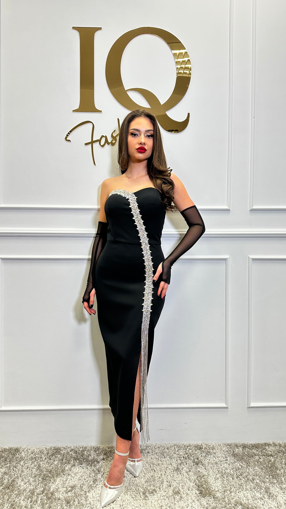 Rochie cu manusi Abigail Black