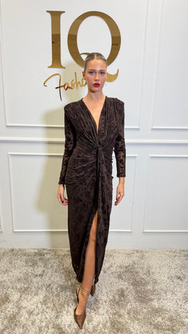 Rochie maneca Serabella  Dantela Brown