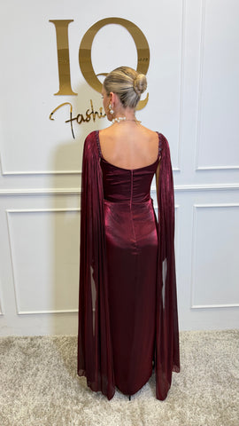 Rochie cu pelerina Athena Bordo