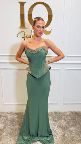 Rochie Damella Olive Green