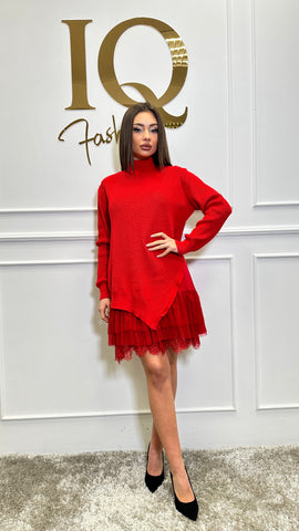 Rochie tricot Asha Red