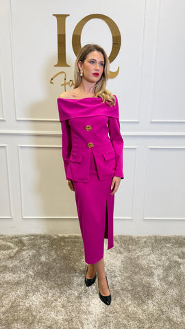 Costum cu fusta Classy Fuchsia